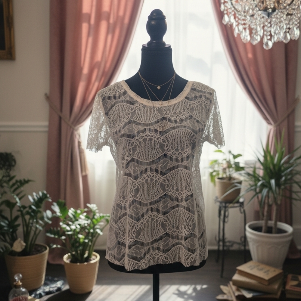 Elegant Lace Blouse in Cream